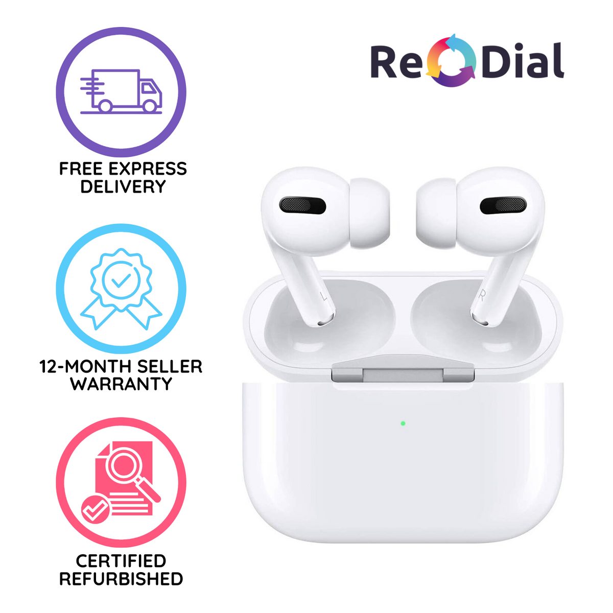 Apple AirPods Pro (1st generation) with Wireless Charging Case - Acceptable Condition